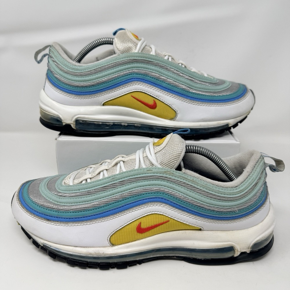 Nike Air Max 97 Spring Floral Mens 11 Shoes Laser Blue Teal Siren Red DQ7644-100 - Picture 2 of 10